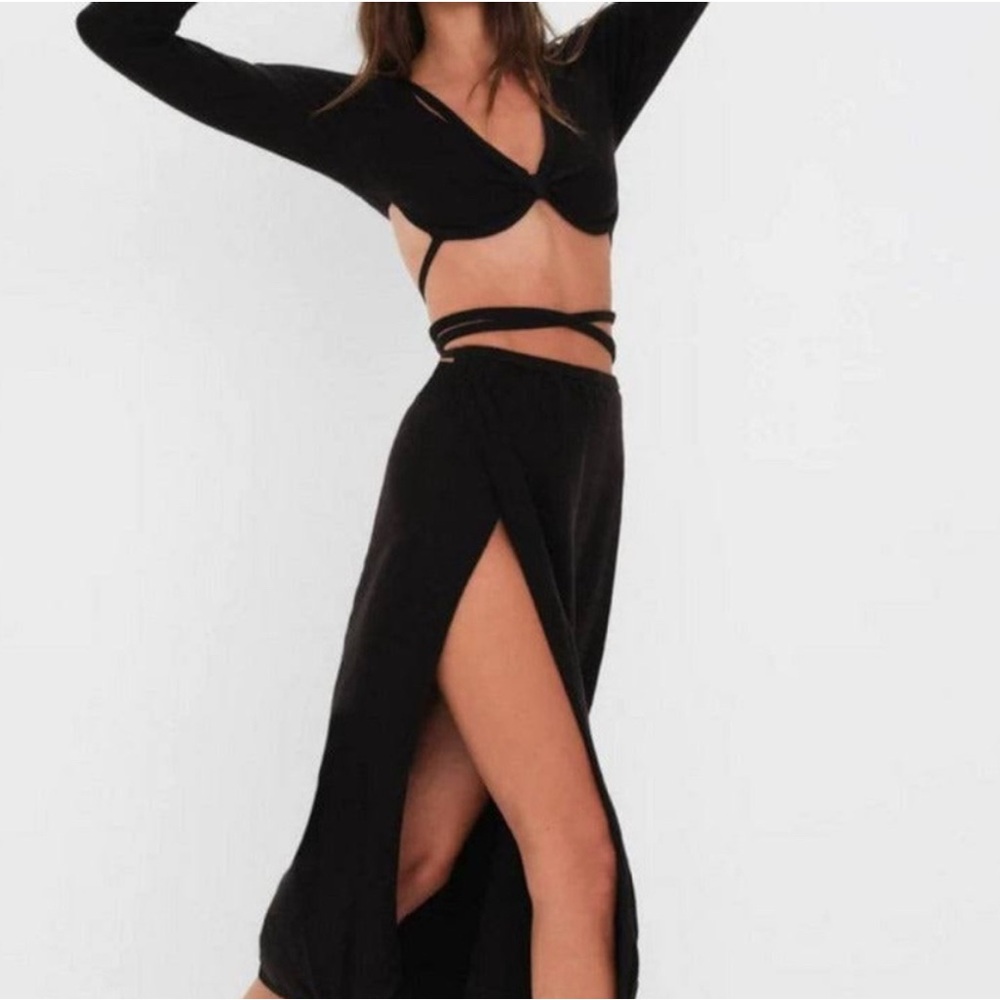For love and lemons cropped black sweater